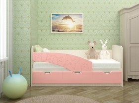 Кровать Бабочки 1,6м (Розовый металлик) в Саргатском - sargatskoe.katalogmebeli.com | фото