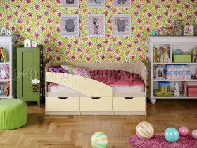 Кровать Бабочки 1,6м (Ваниль матовый) в Саргатском - sargatskoe.katalogmebeli.com | фото