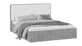 Кровать без ПМ «Хилтон» Тип 1 Ателье светлый/Белый в Саргатском - sargatskoe.katalogmebeli.com | фото