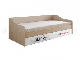 Кровать Boy Вега 0,9 м (Дуб беленый/Белый глянец/фотопечать) в Саргатском - sargatskoe.katalogmebeli.com | фото