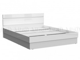 Кровать Челси 1400 (Белый/Белый глянец) в Саргатском - sargatskoe.katalogmebeli.com | фото