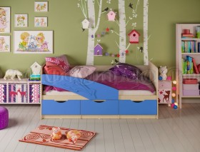 Кровать детская 1,6м Дельфин (Синий матовый) в Саргатском - sargatskoe.katalogmebeli.com | фото