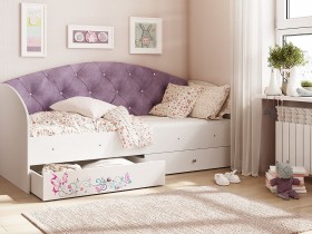 Кровать детская Эльза Белый/Фиолетовый в Саргатском - sargatskoe.katalogmebeli.com | фото 1