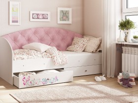Кровать детская Эльза Белый/Розовый в Саргатском - sargatskoe.katalogmebeli.com | фото