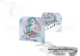Кровать детская КР-08 Тойс (белый/белый,фотопечать Little Pony) в Саргатском - sargatskoe.katalogmebeli.com | фото