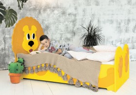 Кровать детская Лева 1.6 Желтый/Оранжевый в Саргатском - sargatskoe.katalogmebeli.com | фото