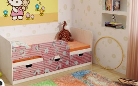Кровать детская Минима Лего 1,86м с ящиками (дуб атланта/лиловый сад) в Саргатском - sargatskoe.katalogmebeli.com | фото 4