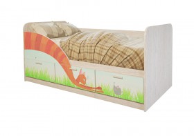 Кровать детская Минима Лего 1,86м с ящиками (дуб атланта/лиловый сад) в Саргатском - sargatskoe.katalogmebeli.com | фото 9
