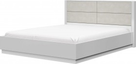Кровать двойная 1400х2000 Вива (Белый/Белый глянец/Платина) в Саргатском - sargatskoe.katalogmebeli.com | фото