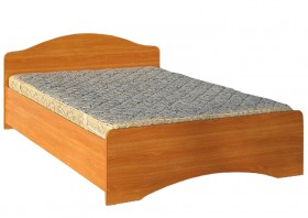 Кровать двойная 1600-1 без матраса (круглые спинки) Вишня Оксфорд в Саргатском - sargatskoe.katalogmebeli.com | фото
