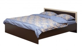Кровать двойная 21.52 - 02 (шир. 1200) с настилом (венге/профиль дуб линдберг)/осн. в Саргатском - sargatskoe.katalogmebeli.com | фото