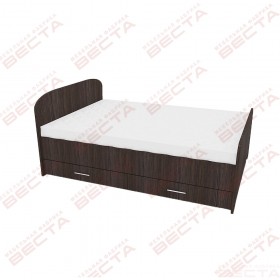 Кровать двухспальная ЛДСП 1400 с ящиками Венге в Саргатском - sargatskoe.katalogmebeli.com | фото