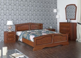 Кровать Елена из массива сосны 1200*2000 Орех в Саргатском - sargatskoe.katalogmebeli.com | фото