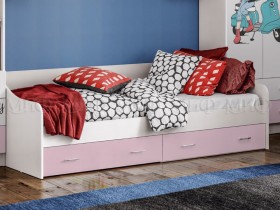 Кровать Fashion-1 Вега 0,9 м (Белый/Розовый) в Саргатском - sargatskoe.katalogmebeli.com | фото