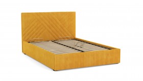Кровать Гамма ш. 1400 (с основанием для хранения) (велюр тенерифе куркума) в Саргатском - sargatskoe.katalogmebeli.com | фото 2