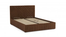 Кровать Гамма ш. 1400 (с основанием для хранения) (велюр тенерифе шоколад) в Саргатском - sargatskoe.katalogmebeli.com | фото 3