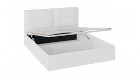 Кровать «Глосс» с мягкой обивкой и подъемным механизмом тип 1 (1600) (Белая) в Саргатском - sargatskoe.katalogmebeli.com | фото 2