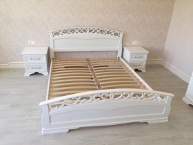 Кровать Грация-1 из массива сосны 900*2000 Белый античный в Саргатском - sargatskoe.katalogmebeli.com | фото 9