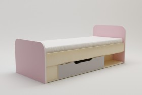 Кровать Грэйси 1650х750 (Розовый/Серый/корпус Клен) в Саргатском - sargatskoe.katalogmebeli.com | фото 2