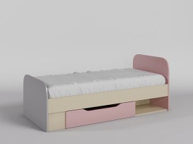 Кровать Грэйси 1650х750 (Розовый/Серый/корпус Клен) в Саргатском - sargatskoe.katalogmebeli.com | фото 1