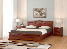Кровать Карина-7 из массива сосны 1400*2000 Орех в Саргатском - sargatskoe.katalogmebeli.com | фото
