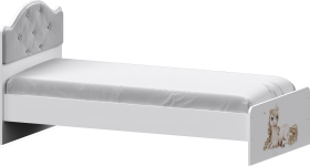 Кровать Каспер с мягкой спинкой и фотопечатью (800х1900) Белый в Саргатском - sargatskoe.katalogmebeli.com | фото 1