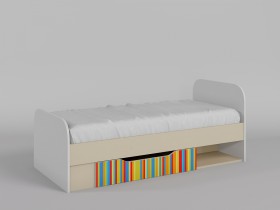 Кровать Клаксон без машинок 1650х750 (Белый/корпус Клен) в Саргатском - sargatskoe.katalogmebeli.com | фото 1