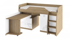 Кровать комбинированная «Оксфорд» (Ривьера/Белый с рисунком) в Саргатском - sargatskoe.katalogmebeli.com | фото 3