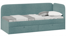 Кровать «Молли» с мягкой обивкой (900) тип 1 (Микровелюр Scandi Indigo 11) в Саргатском - sargatskoe.katalogmebeli.com | фото
