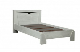 Кровать одинарная 33.07 с настилом "Лючия" (ш. 900)/(бетон пайн белый / венге / белый) в Саргатском - sargatskoe.katalogmebeli.com | фото