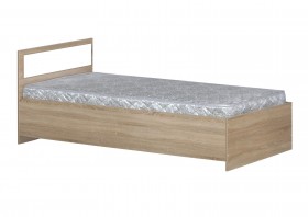 Кровать одинарная 900-2 без матраса (прямые спинки) Дуб Сонома в Саргатском - sargatskoe.katalogmebeli.com | фото 1