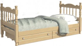 Кровать одинарная Аленка из массива сосны 800*1890 Сосна в Саргатском - sargatskoe.katalogmebeli.com | фото