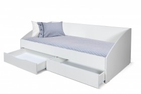 Кровать одинарная "Фея - 3" (симметричная) New/(белый / белый / ДВПО: белый) в Саргатском - sargatskoe.katalogmebeli.com | фото 3