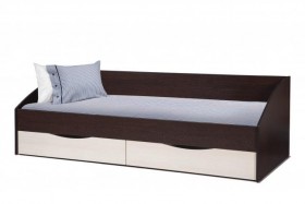 Кровать одинарная Фея - 3 (симметричная) New (венге / вудлайн кремовый / ДВПО: белый) в Саргатском - sargatskoe.katalogmebeli.com | фото