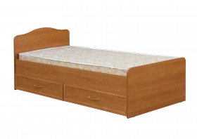 Кровать одинарная с ящиками 800-1 без матраса (круглые спинки) Вишня Оксфорд в Саргатском - sargatskoe.katalogmebeli.com | фото 1