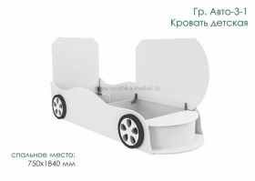 Кровать одноместная Авто-3-1 с рисунком Авто Лайм в Саргатском - sargatskoe.katalogmebeli.com | фото 3