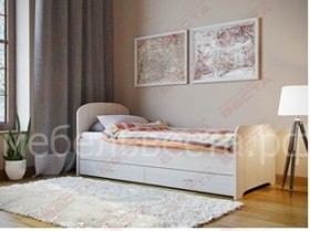 Кровать односпальная ЛДСП 800 с ящиками Дуб выбеленный в Саргатском - sargatskoe.katalogmebeli.com | фото 1