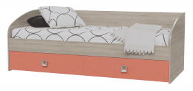Кровать односпальная с двумя ящиками Сити 2045 Дуб сонома/Аква в Саргатском - sargatskoe.katalogmebeli.com | фото 2