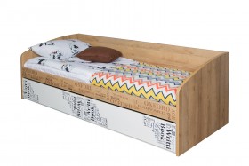 Кровать с 2 ящиками «Оксфорд» (Ривьера/Белый с рисунком) в Саргатском - sargatskoe.katalogmebeli.com | фото 3
