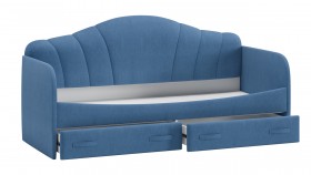 Кровать «Молли» с мягкой обивкой (900) тип 1 (Микровелюр Scandi Indigo 11) в Саргатском - sargatskoe.katalogmebeli.com | фото 4