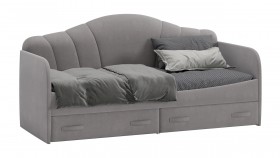 Кровать с мягкой спинкой и ящиками «Сабрина» 900 Светло-серый в Саргатском - sargatskoe.katalogmebeli.com | фото 1