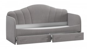 Кровать с мягкой спинкой и ящиками «Сабрина» 900 Светло-серый в Саргатском - sargatskoe.katalogmebeli.com | фото 2