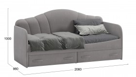 Кровать с мягкой спинкой и ящиками «Сабрина» 900 Светло-серый в Саргатском - sargatskoe.katalogmebeli.com | фото 3