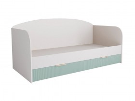 Кровать с ящиками ДКД 2000.1 Лавис (Белый софт/Зеленый софт/корпус Белый) в Саргатском - sargatskoe.katalogmebeli.com | фото