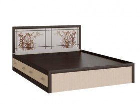 Кровать с ящиками 1,6м Мальта (Дуб венге/Дуб беленый) в Саргатском - sargatskoe.katalogmebeli.com | фото 1