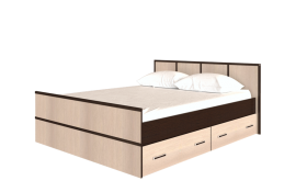 Кровать Сакура с настилом и ящиками 1,4 (Венге/Лоредо) в Саргатском - sargatskoe.katalogmebeli.com | фото 1