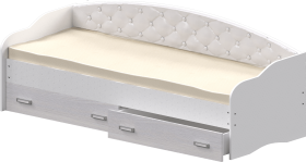 Кровать Софа-7 с мягкой спинкой (800х1900) Белый в Саргатском - sargatskoe.katalogmebeli.com | фото 1