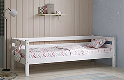 Кровать Соня Вариант 2 с задней защитой Белый полупрозрачный в Саргатском - sargatskoe.katalogmebeli.com | фото