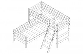 Кровать Соня вариант 8 угловая с наклонной лестницей Лаванда в Саргатском - sargatskoe.katalogmebeli.com | фото 3