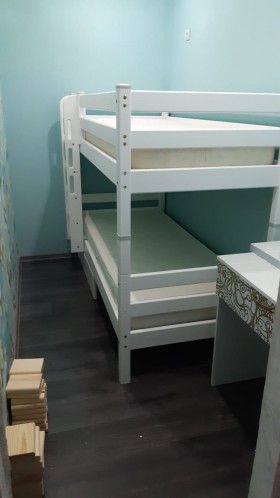 Кровать Соня вариант 9 двухъярусная с прямой лестницей Белый полупрозрачный в Саргатском - sargatskoe.katalogmebeli.com | фото 3